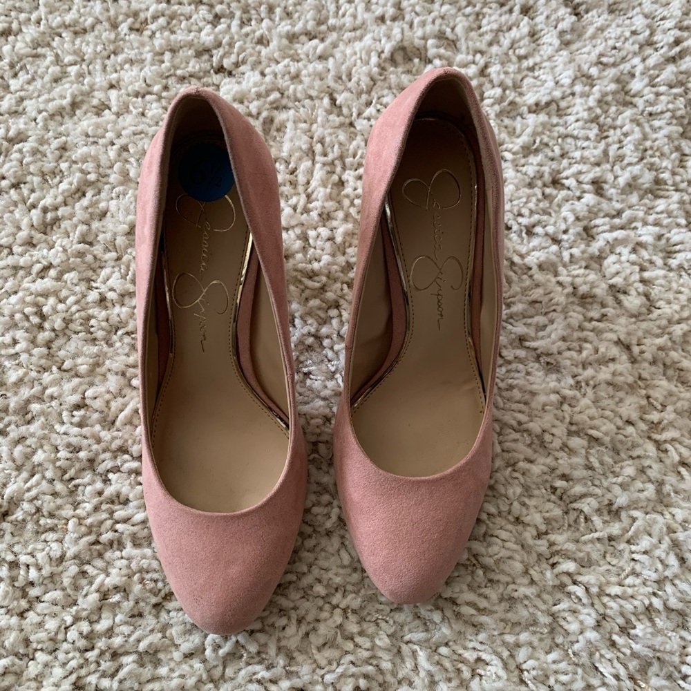 Jessica Simpson Suede Blush Pink Heels